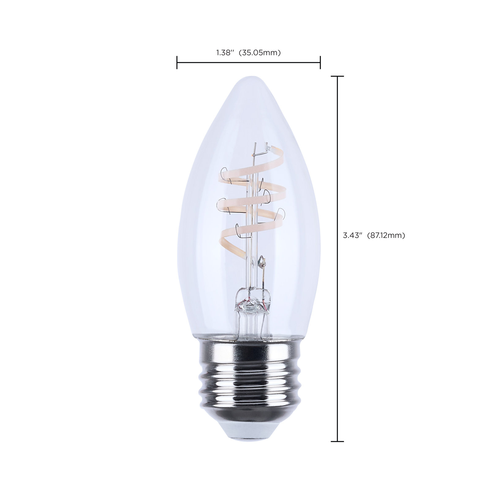 Deena 4W B11 E26 LED Clear Bulb - 3000K, 2700 Kelvins