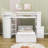 Curt Kids Twin Over Twin 2 Drawers Wood Bunk Bed with Built-in-Desk and Shelves-1309497518