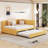 Full Size Upholstered Daybed With Trundle Sofa Bed Frame No Box Spring Needed, Linen Fabric-717044397