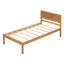 Oak Platform Bed Frame with Headboard-117190733-117190730