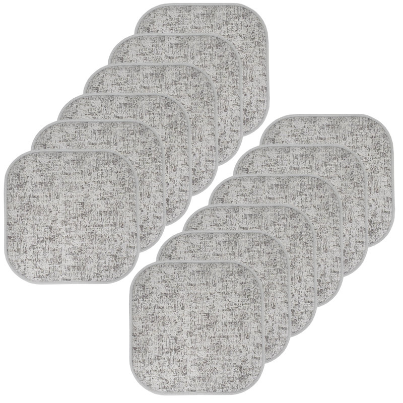 Broadway Memory Foam No Slip Back 16" x 16" Chair Pad Cushion, Blue/Black, 12