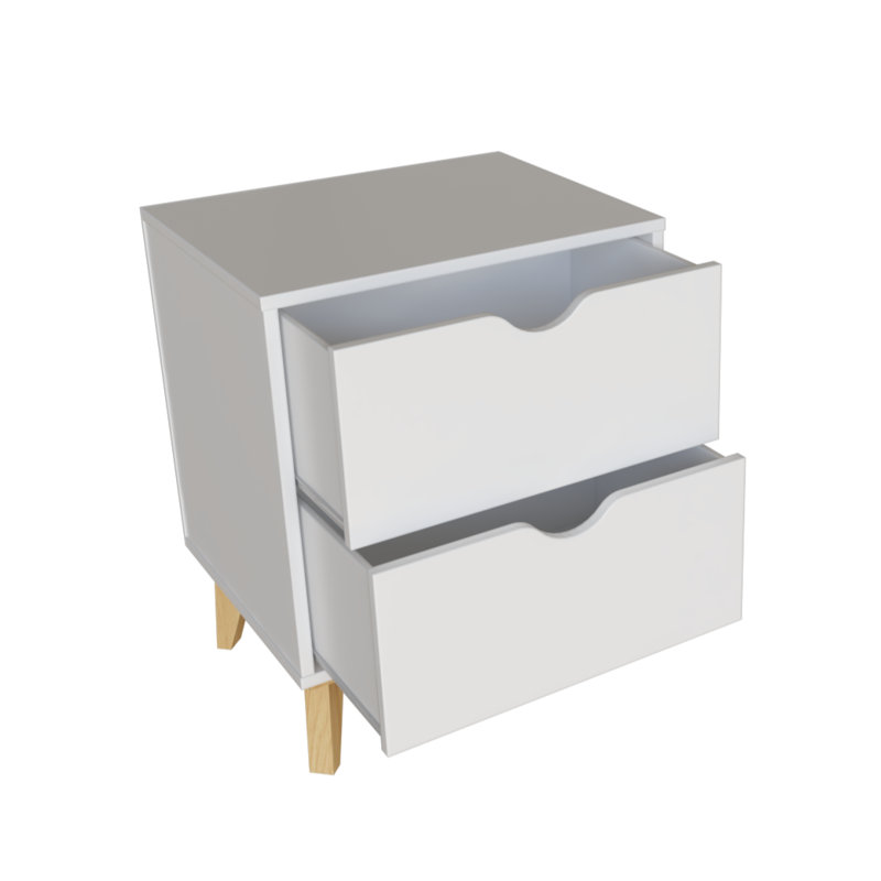 Table de chevet 24 tiroirs 24 po, Blanc
