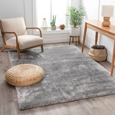 Feather Shag Solid Colour Synthetic Area Rug
