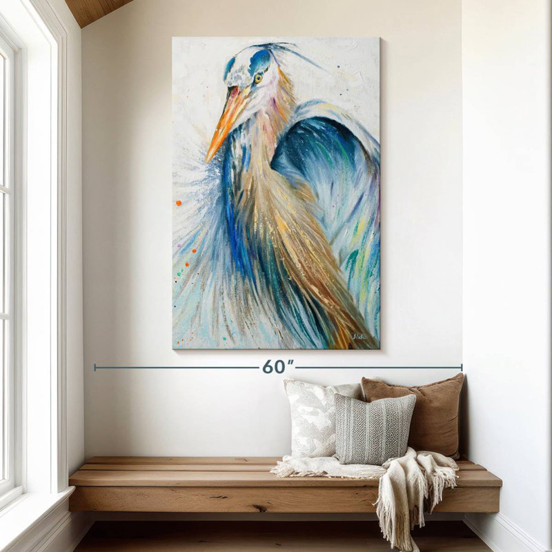 Brampt New Blue Heron II, 51" H x 34" W