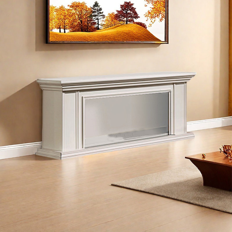 Meuble télé American Fireplace, L 59,06 po, Ivoire ivoire