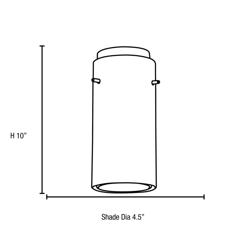 Glass`n Glass - Cylinder Pendant Glass Shade - Brushed Steel Finish, Clear/Amber