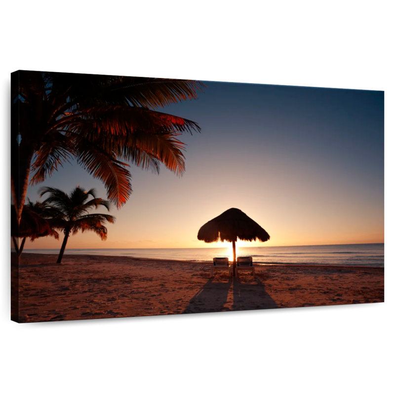 Gillard, coucher de soleil à Cancun, H 16 po x l 24 po