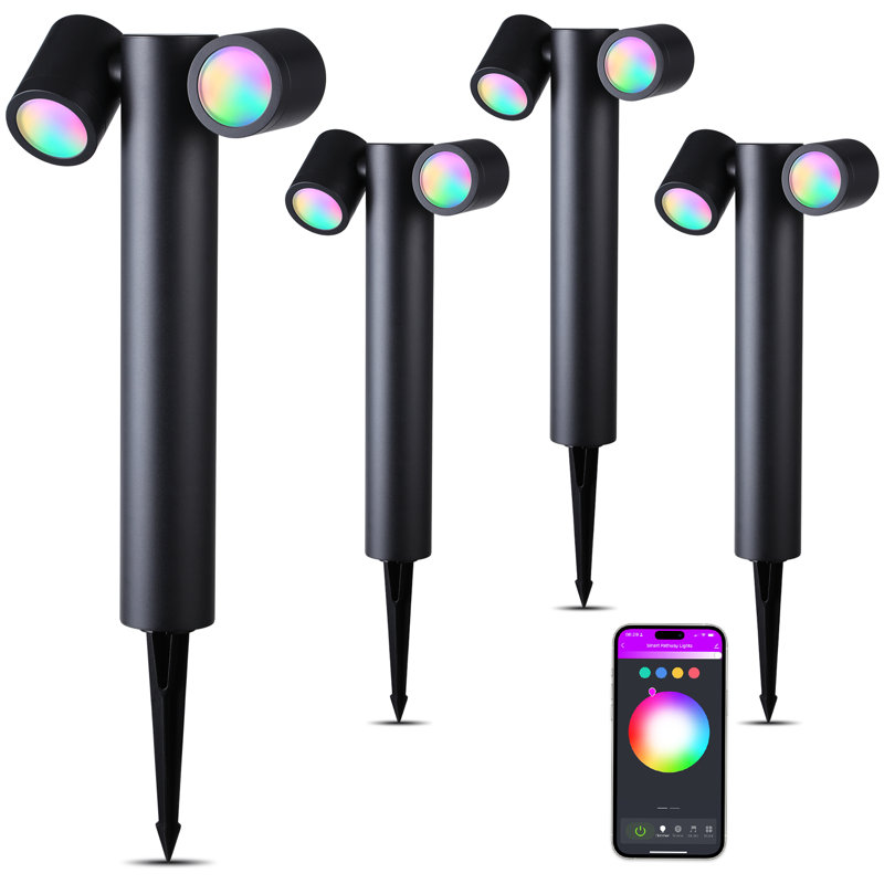 Led Smart Low Voltage Pathway Landscape Lights, App Control, 12V-24V Ac/Dc 800Lm, 2700K-5000K&Rgb
