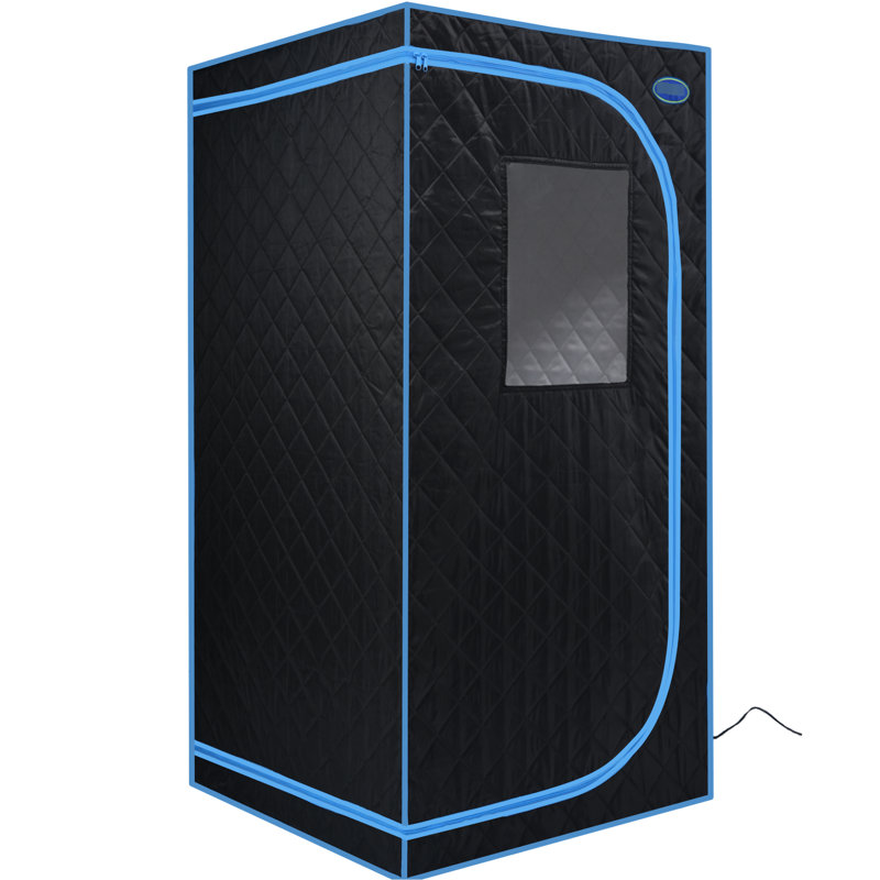 Black Portable Full Size Steam Tent - Personal Home Spa Enjoyment. Comes With Generator, Remote Control, Foldable Chair. Easy To Assemble, Fast Heat. & Ul . Insulating, Waterproof Fabric. 360