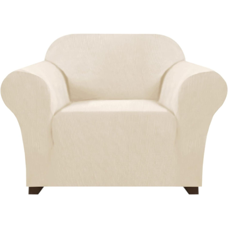 Sofa Slipcover, Beige Polyester/Polyester Blend