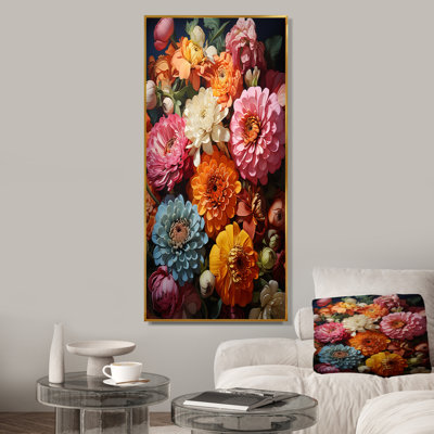 «Beautiful Pastel Zinnias Blooms II - Flower», art mural