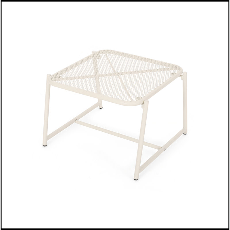 Table d'appoint de patio durable et résistante aux intempéries avec plateau en filet pour plus de commodité et de style