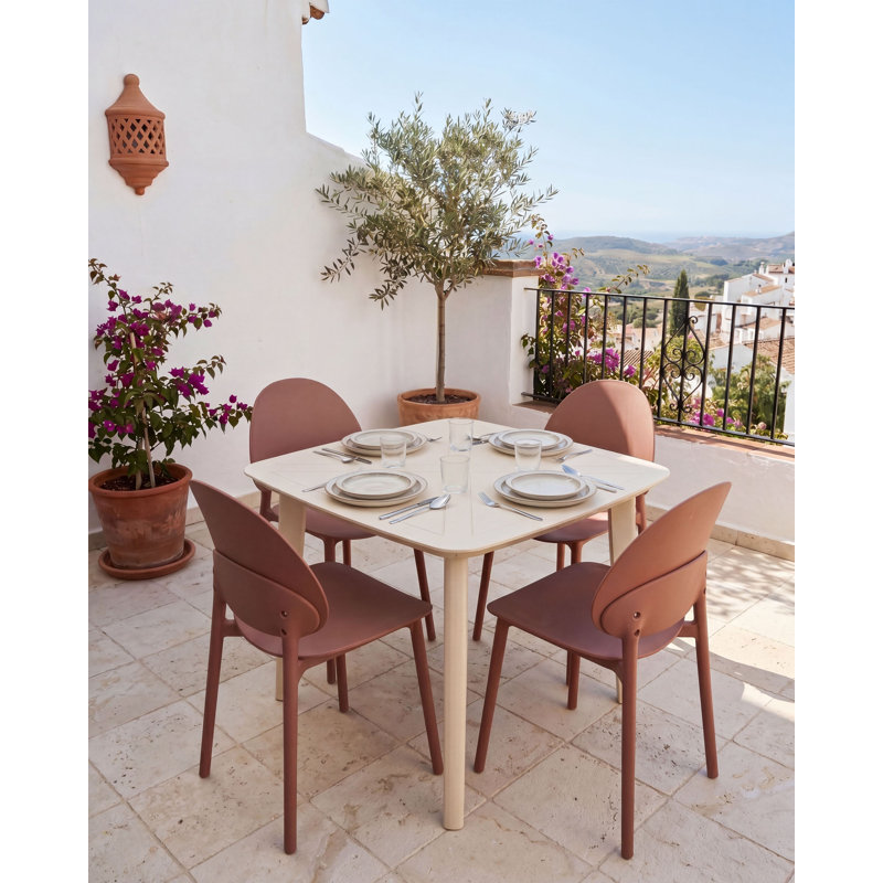 Outdoor Patio Dining Side Chair, Brown