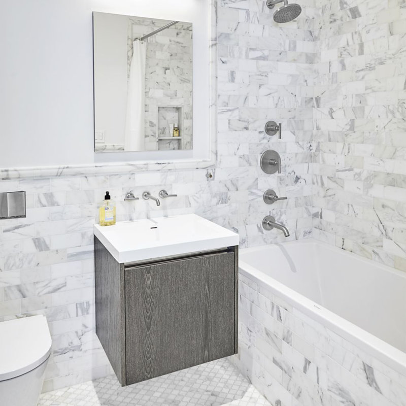 R3 Series Recessed or Surface Mount Frameless Medicine Cabinet with 4 Adjustable Shelves, Beveled, 36" H x 20" W