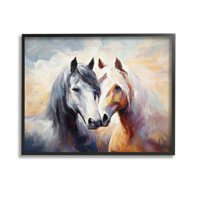 Horse Pair & Sunrise Framed Giclee Art by Ramona Murdock