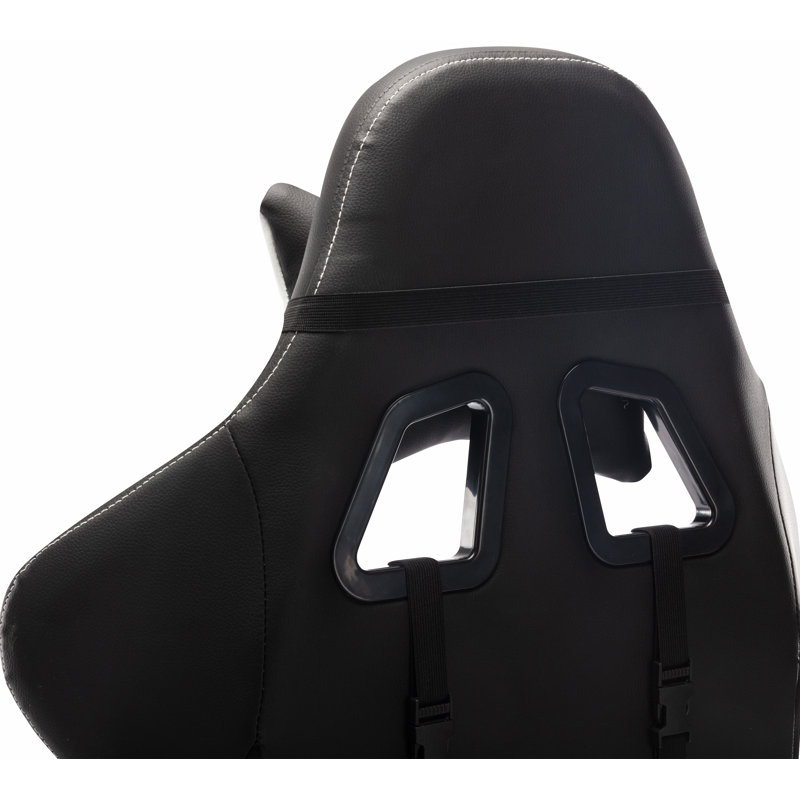 Inbox Zero Gustava Adjustable Reclining Ergonomic Faux Leather Swiveling PC & Racing Game Chair with Footrest