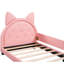 Lit de jour rose simple avec revêtement adorable et tête de lit avec oreilles de carton