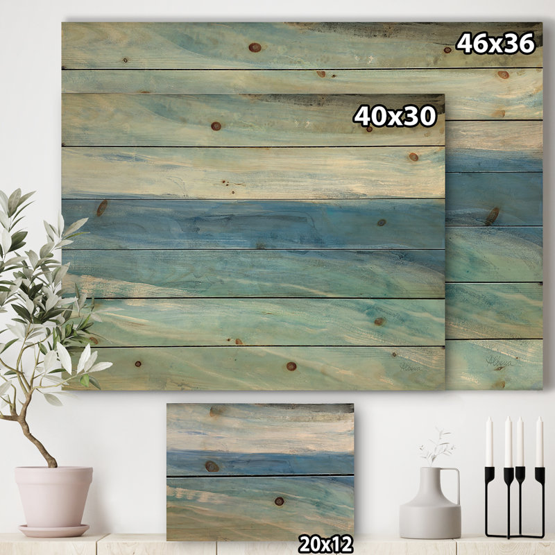 From the Shore - Impression traditionnelle sur bois de pin naturel, H 36 po x l 46 po x P 1,5 po