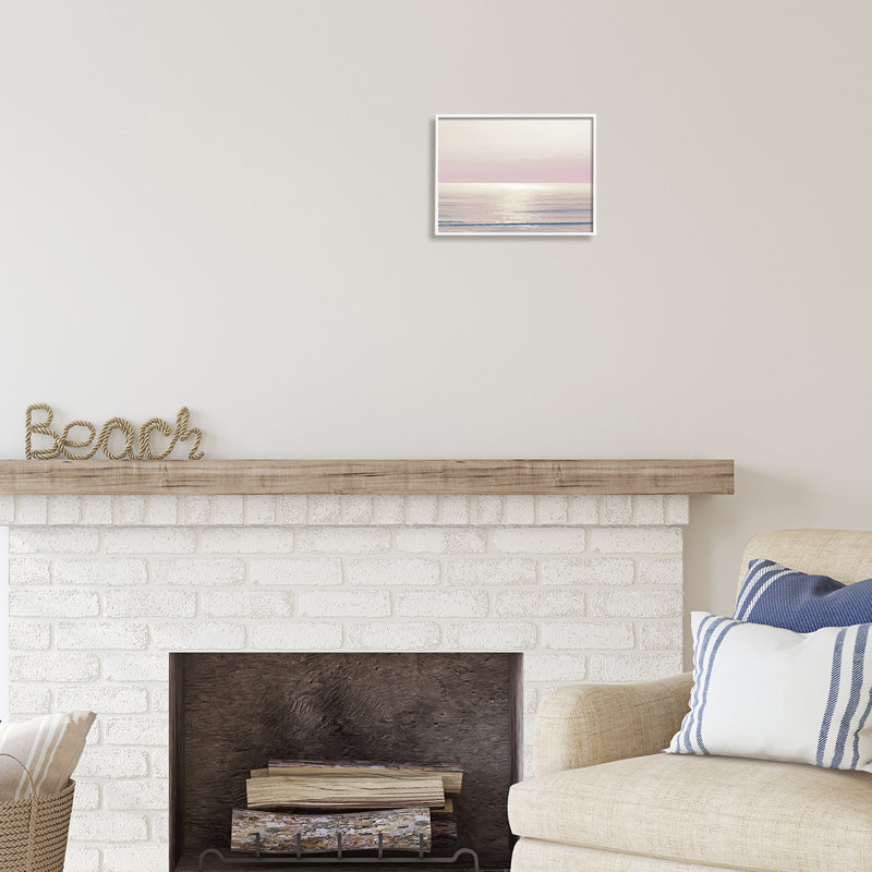 «Pastel Ocean Horizon» par Maggie Olsen, H 11 po x l 14 po x P 1,5 po, Giclée encadrée blanc bord de mer