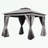 Outdoor Gazebo with Double Roofs and Privacy Screens-112693008-112693010