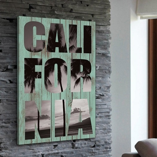 Reproduction d’art textuel sur toile, "California View" par Diana Alcala, H 36 po x l 24 po x P 1,5 po