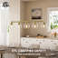 Luminaire suspendu 5 lumières à intensité variable pour îlot de cuisine avec abat-jour en verre transparent et hauteur réglable-2120227516-2120227517