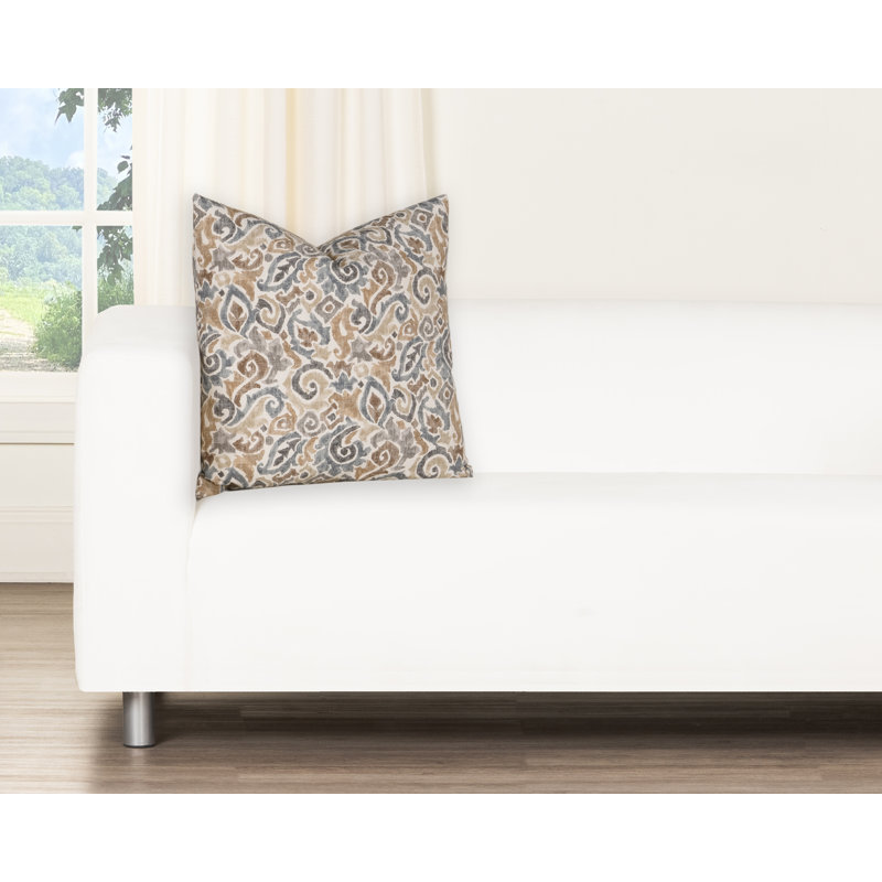 Coussin décoratif Magnolia Home Fashions Caspian Chambray, Polyester, Neutre damassé 1, H 20 po x l 20 po