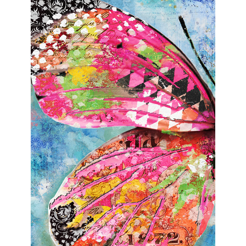 Wonderland Butterfly Wing Print by Jennifer Lambein, Black Single Picture Framed Paper, 31.2" H x 25.2" W x 0.88" D