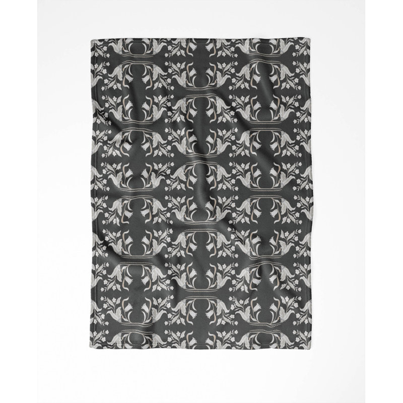 Jeté en velours Mira Mira, L 60 po x l 50 po, Gris anthracite