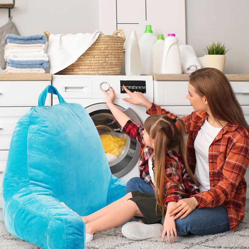 Housse et insert de coussin de lit , Bleu ciel, H 20 po x l 15 po