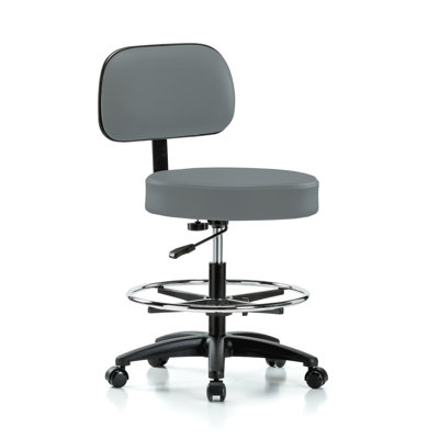 Tabouret de base avec dossier et repose-pieds PERCH | Hauteur du banc moyen: 21 à 28,5 po