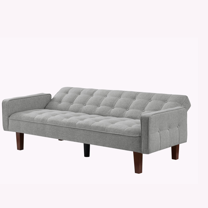 Canapé convertible, canapé-lit, canapé inclinable Saracen, Lin gris