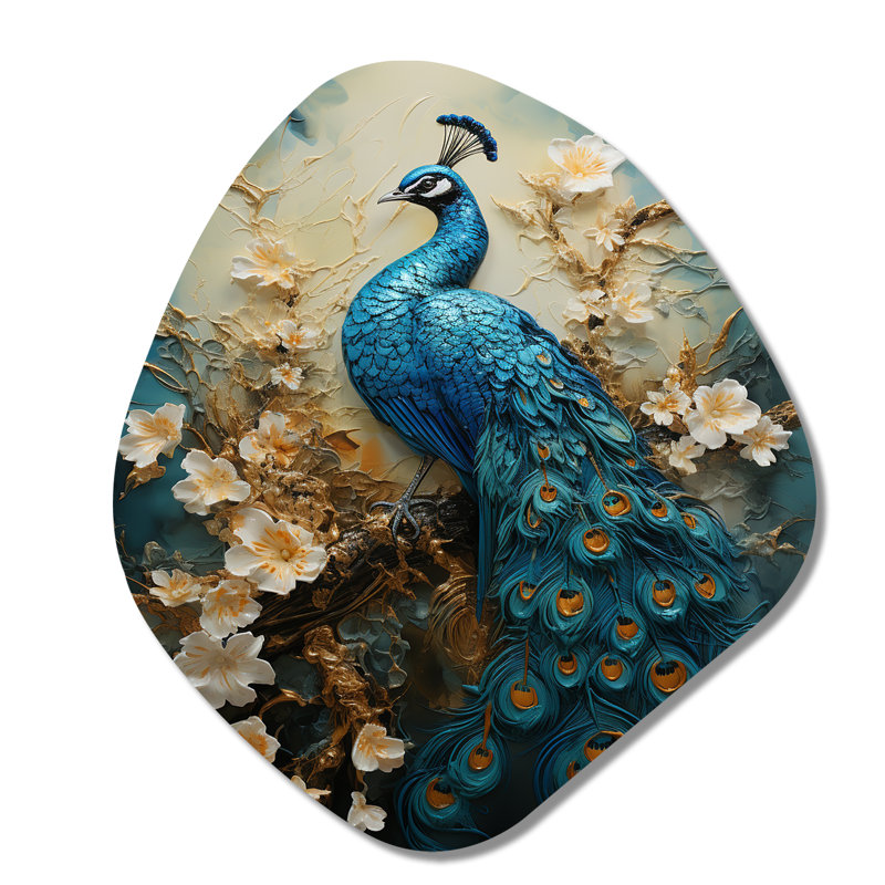 Décoration murale en métal Thamim - Peacock Nebula, H 35 po x l 31 po