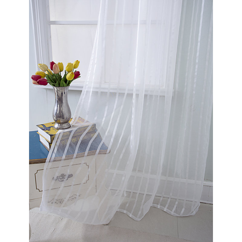 Cangelosi Sheer Curtain Single Panel, White