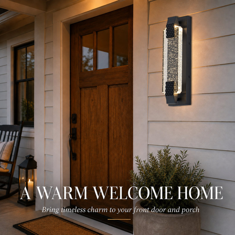 Modern Outdoor LED Wall Sconce with Bubble Panel