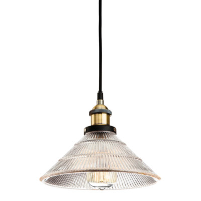 1 - Light Antique Brass Cone Pendant
