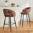 Upholstered Bar Stool with Nailhead Trim-2117358996