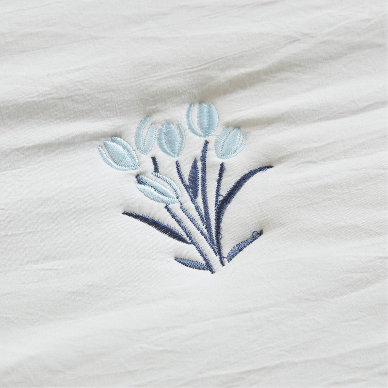 2-Piece Twin/Twin XL Quilt Mini Set, White/Blue 