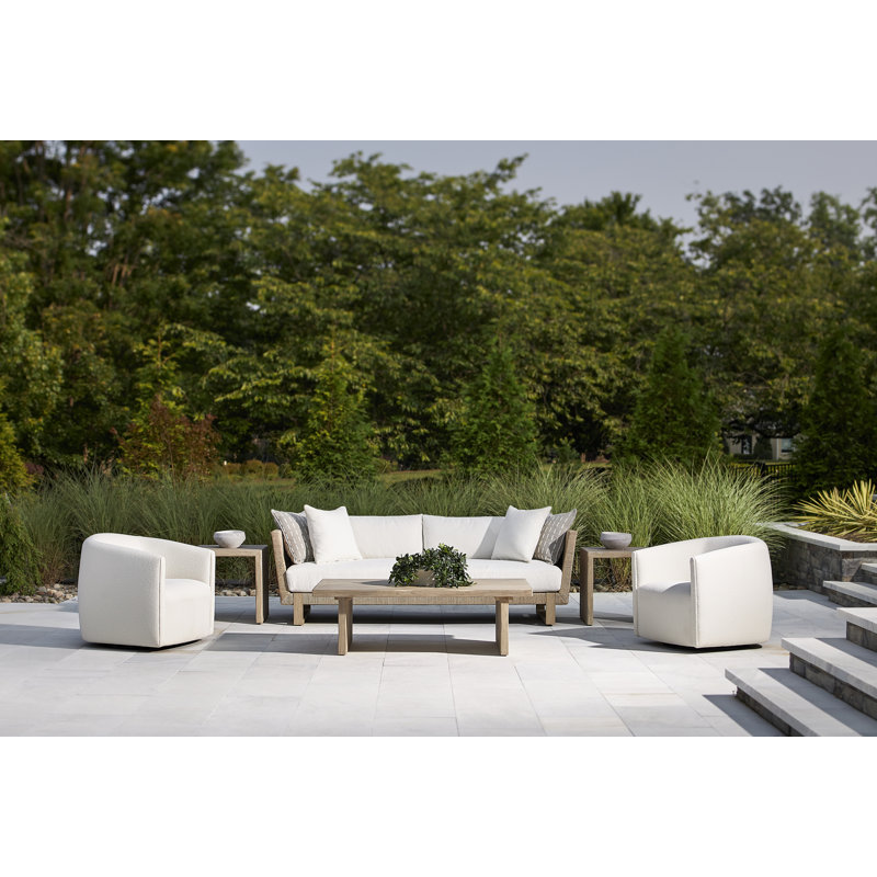 Ravello Outdoor Swivel Lounge Chair, Light Grey/Dark Grey Linen 6032-110