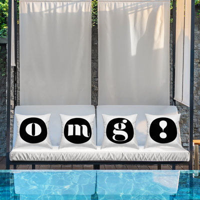 Ensemble de 4 coussins décoratifs pour l'extérieur OMG par Lil 'Rue