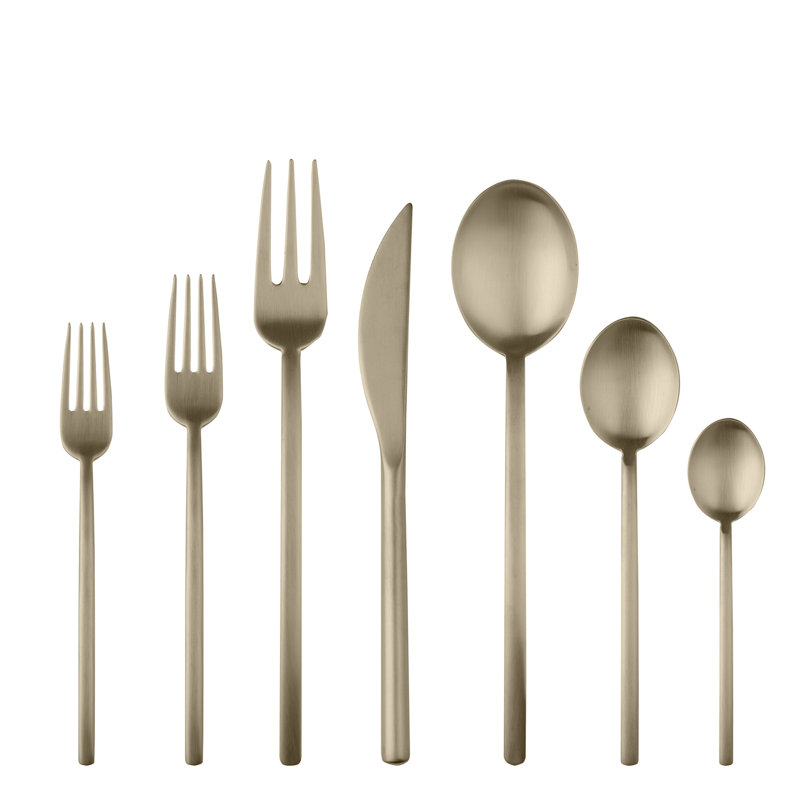 Due Flatware Set - 32 Pieces - Ice Champagne, Ice Champagne
