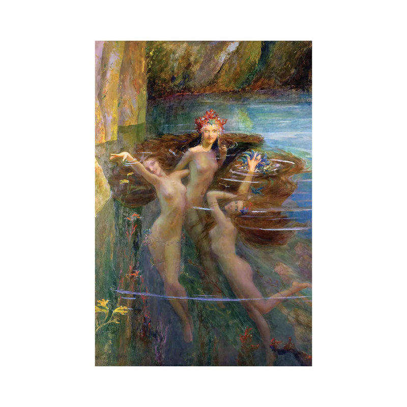 Water Nymphs, 1927 by Gaston Bussiere - Wrapped Canvas Print, 20.32 cm H x 30.48 cm W