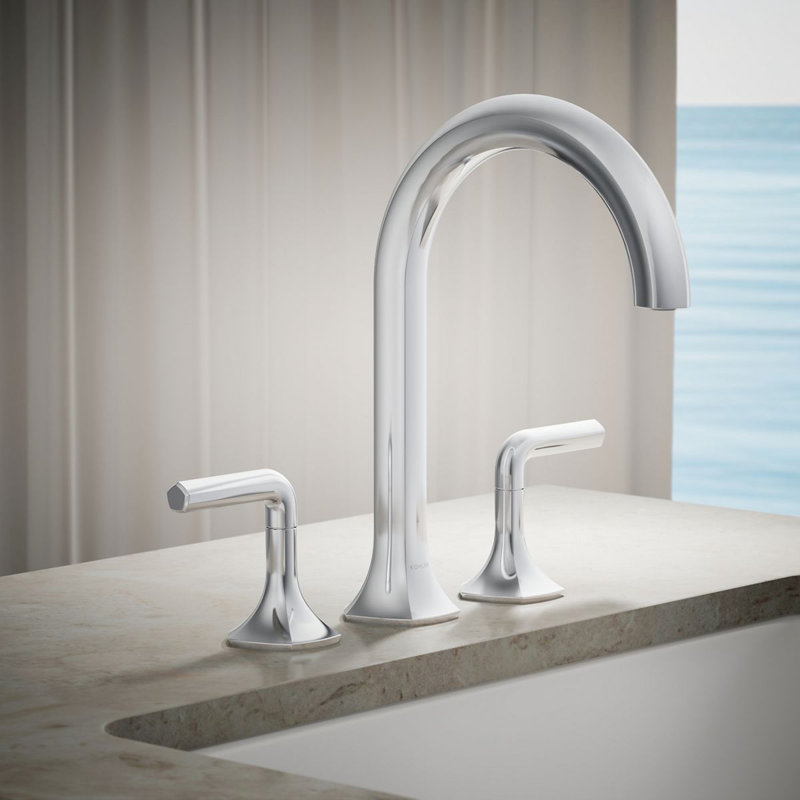 Occasion Deck-Mount Bath Spout With Cane Design, Polished Chrome