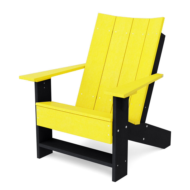 Contemporary Adirondack Chair, Lemon Yellow/Black