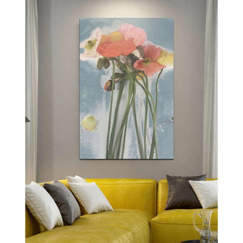 «Poppy Spray I», reproduction, H 48 po x l 32 po x P 1,5 po, Toile tendue