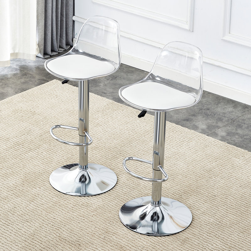 Ensemble de 2 tabourets de comptoir Athelene, Argent