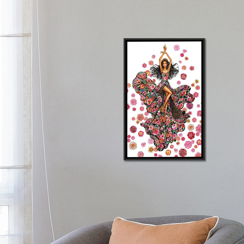 « let me rêve, elie saab », impression sur toile tendue, H 60 po x l 40po x P 1,5 po, Toile avec cadre noir, Pas de tapis