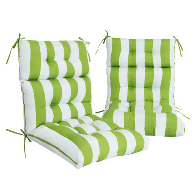 Coussin de chaise de patio à dossier haut 2 pièces avec motif capitonné (coussin seulement)