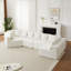 Canapé modulaire à assise profonde en L de 151,6 pouces avec canapé modulaire en chenille et siège inclinable incurvé de 11,6 pouces sans assemblage requis-1256305772