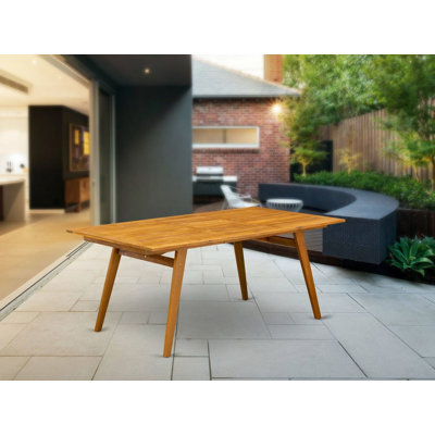 Table à hauteur régulière - une table rectangulaire en bois d'acacia, 40 x 72 pouces, huile naturelle